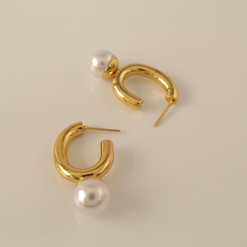 Brinco Pérola Delicado em Aço Inox