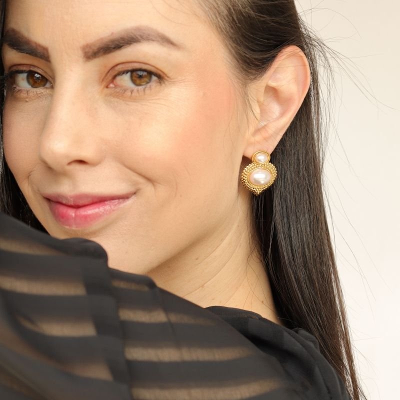 Brinco Pérola em Aço Inox (Linha Premium)