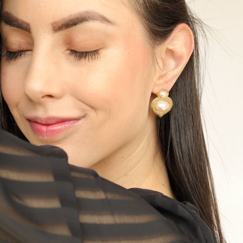 Brinco Pérola em Aço Inox (Linha Premium)