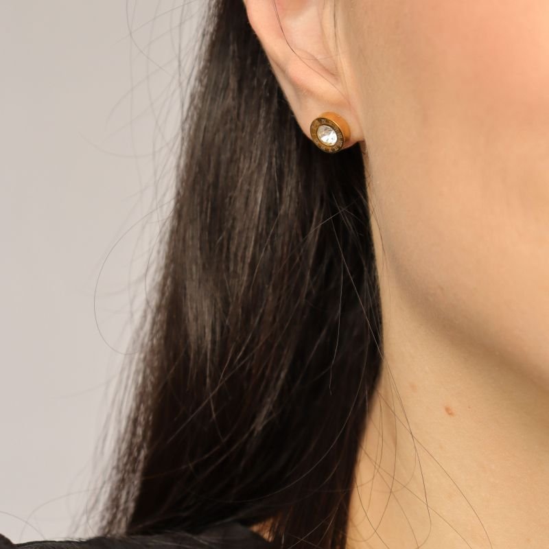 Brinco Ponto de Luz Números Romanos em Aço Inox