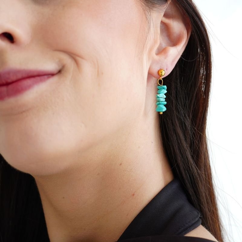 Brinco Summer Turquesa em Aço Inox (Linha Premium)