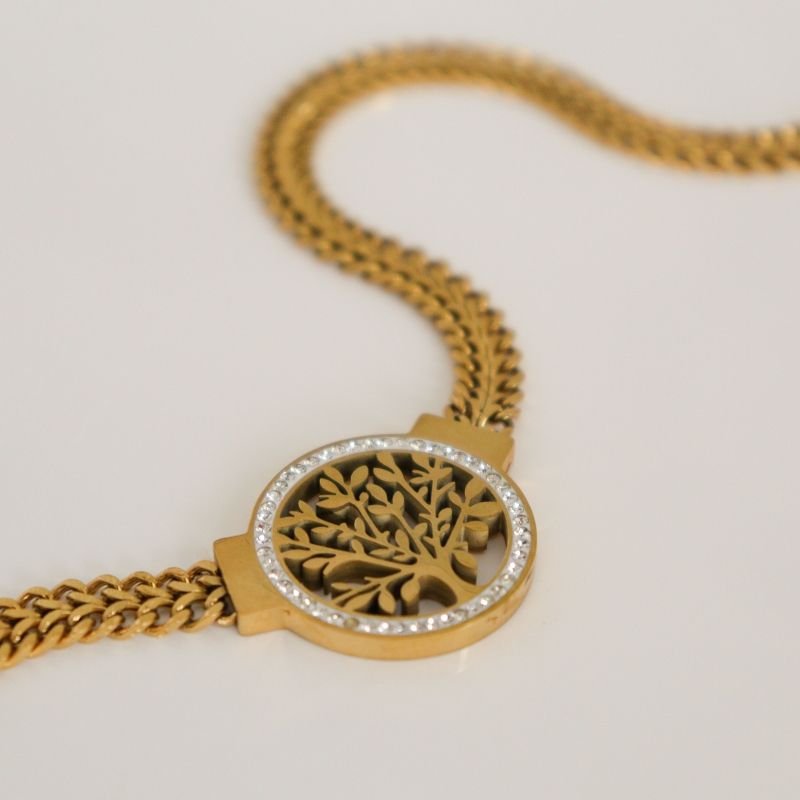 Choker Árvore da Vida Cravejada em Aço Inox (Linha Premium)