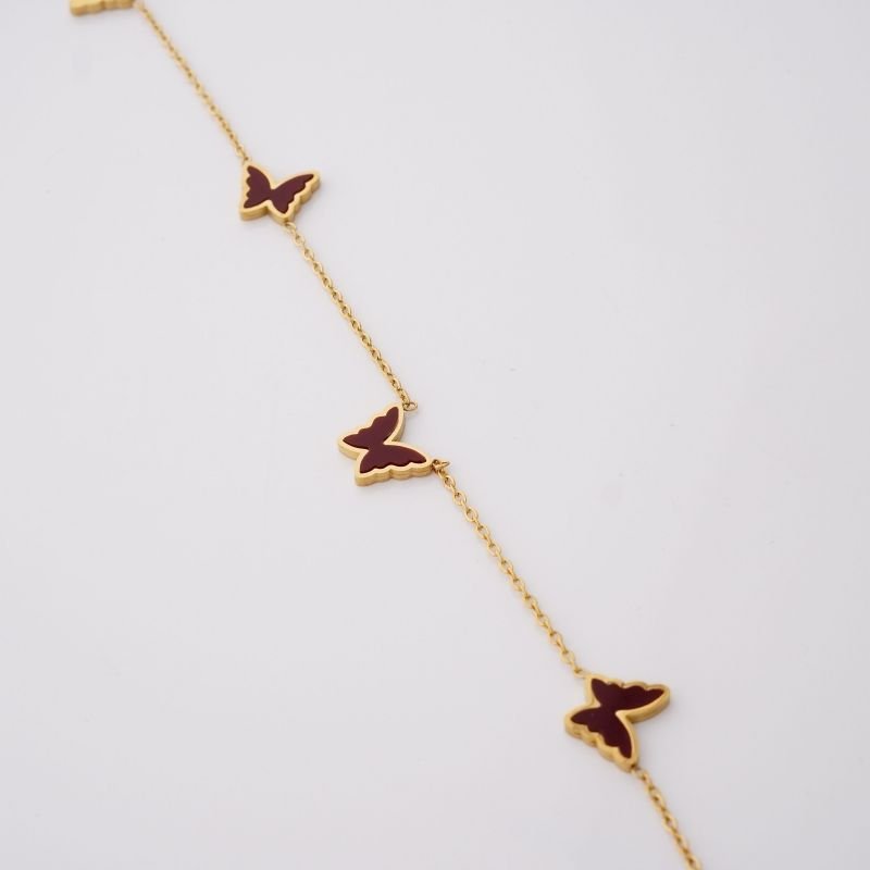 Choker Butterfly Marsala em Aço Inox (Linha Premium)