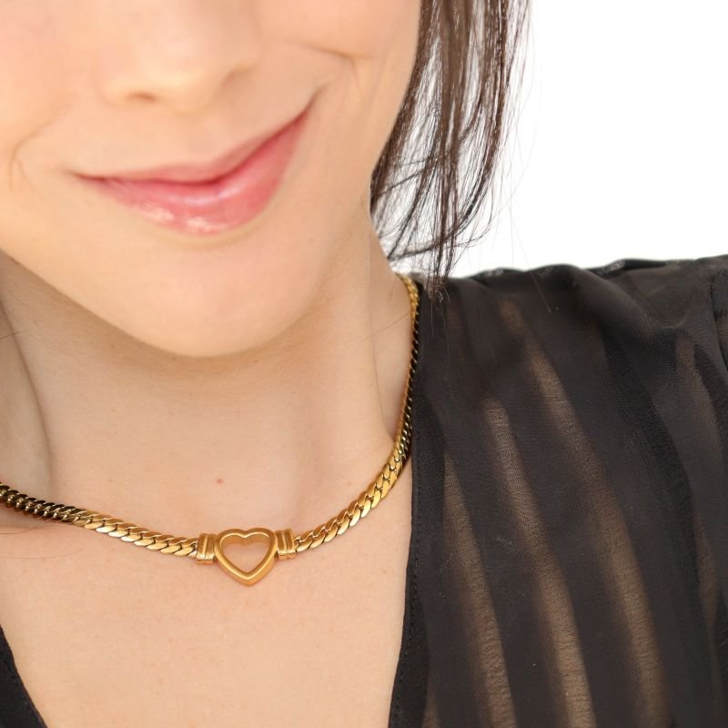 Choker Coração em Aço Inox (Linha Premium)