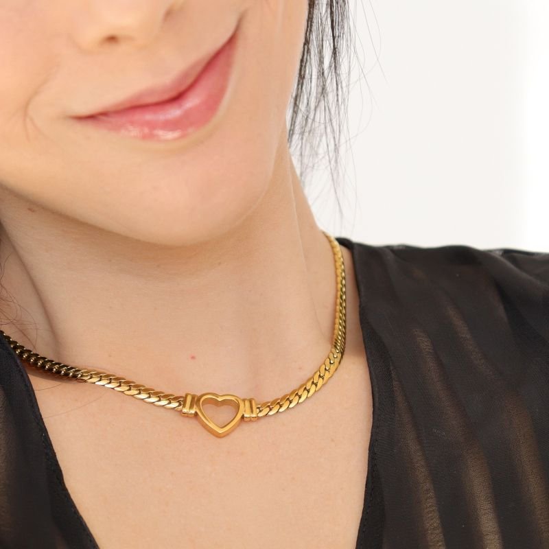 Choker Coração em Aço Inox (Linha Premium)