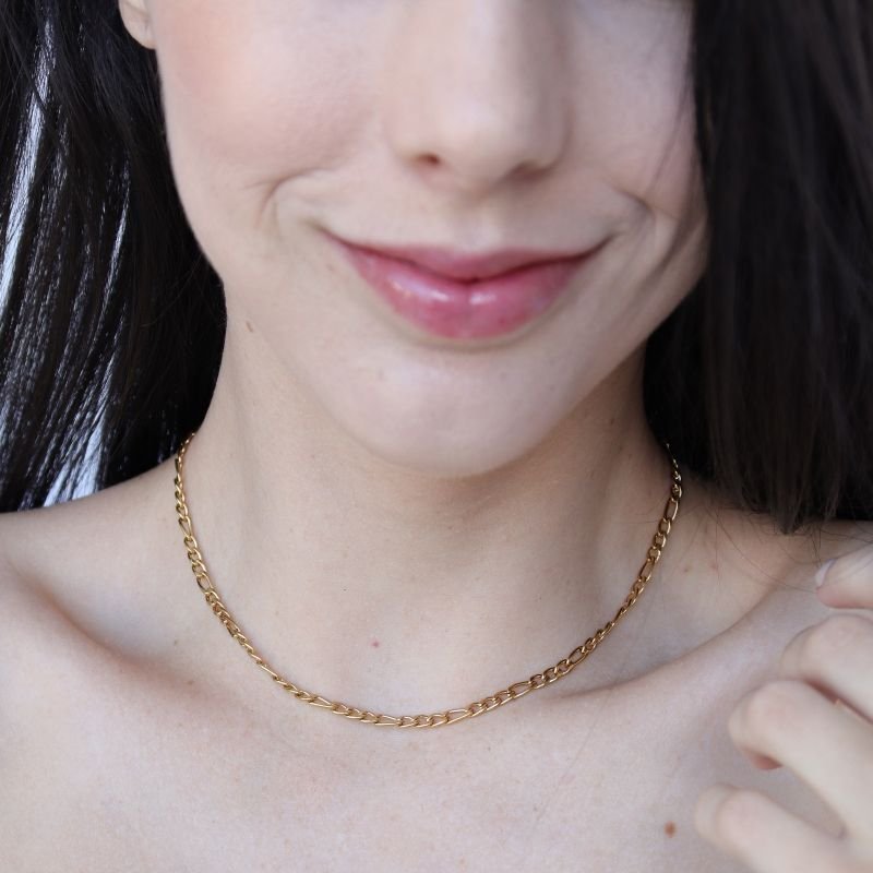 Choker Corrente Delicada em Aço Inox