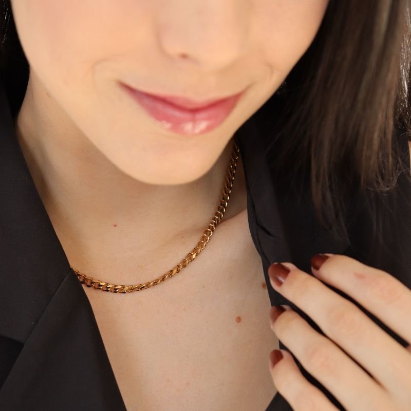 Choker Corrente em Aço Inox