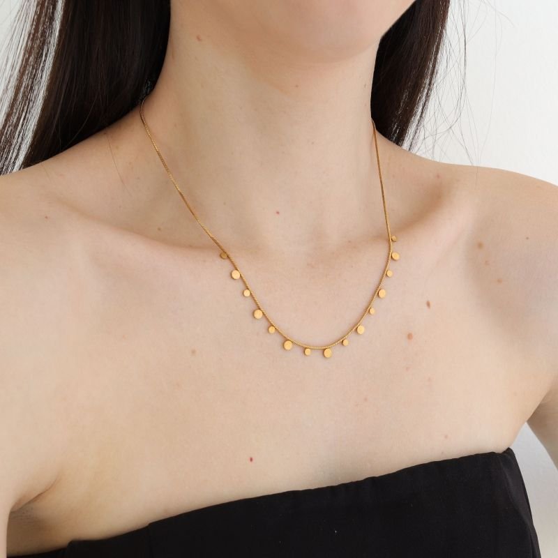 Choker Delicada Medalhas em Aço Inox (Linha Premium)