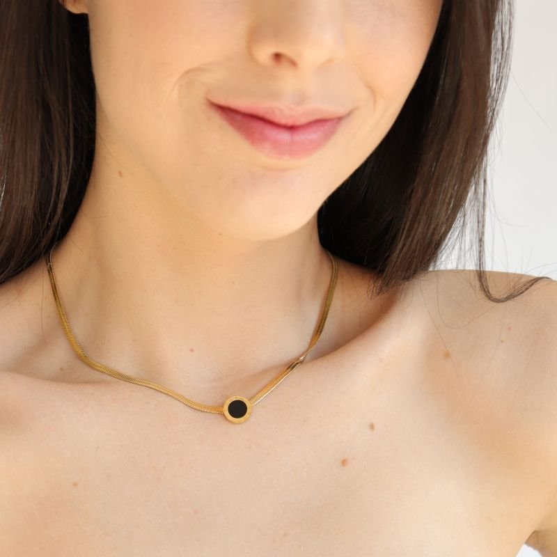 Choker Detalhe Número Romano em Aço Inox (Linha Premium)