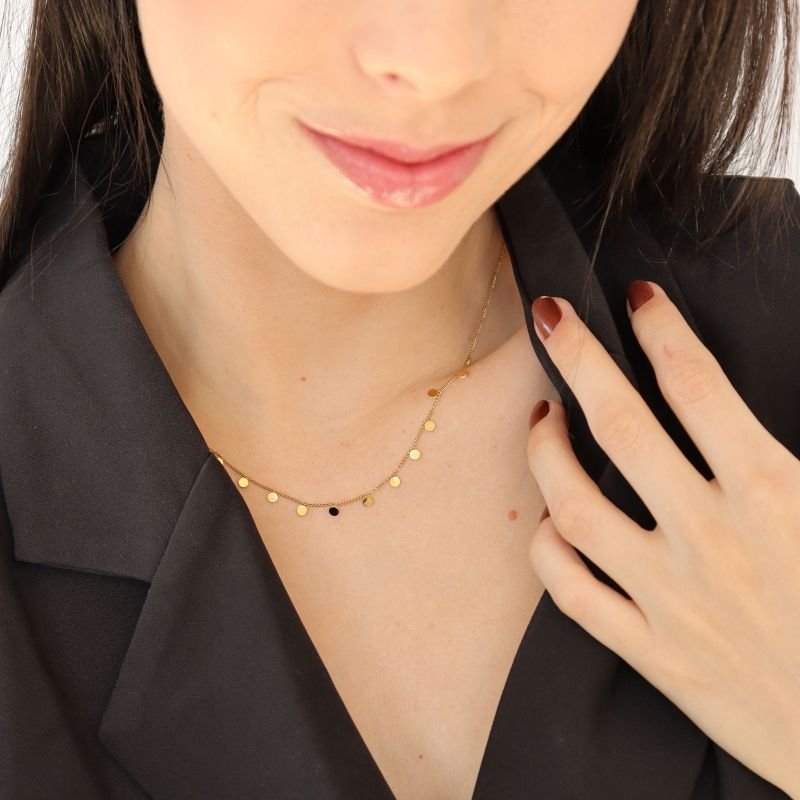 Choker Esferas Delicada em Aço Inox