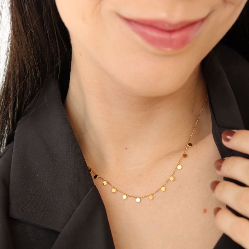 Choker Esferas Delicada em Aço Inox