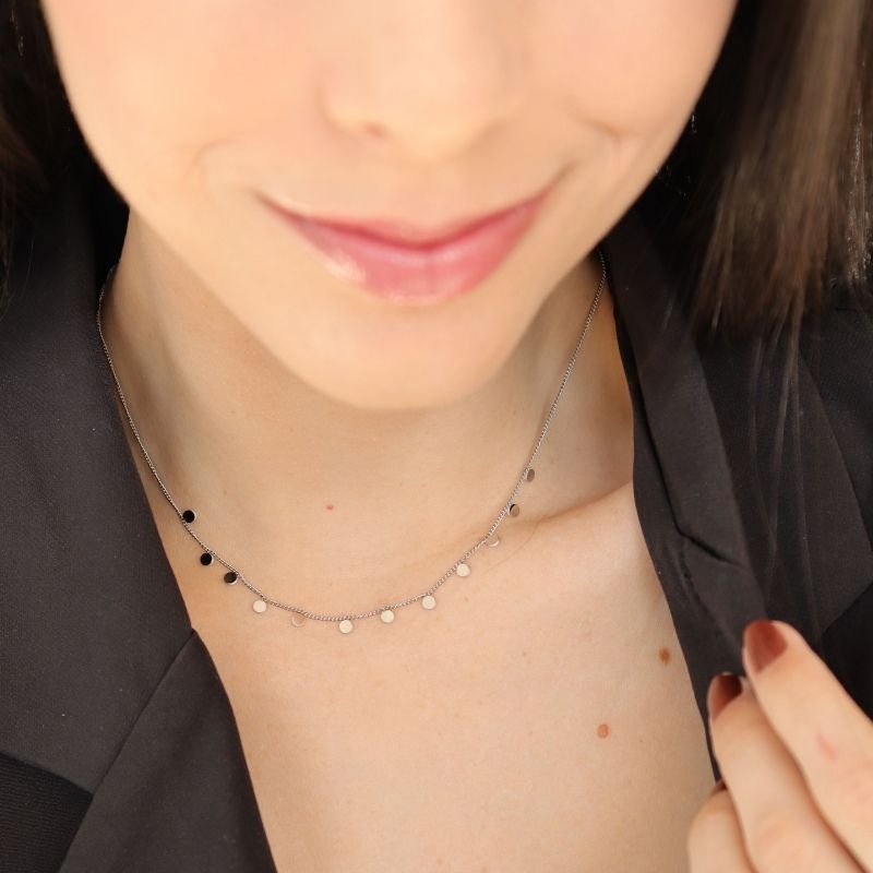 Choker Esferas Delicada em Aço Inox