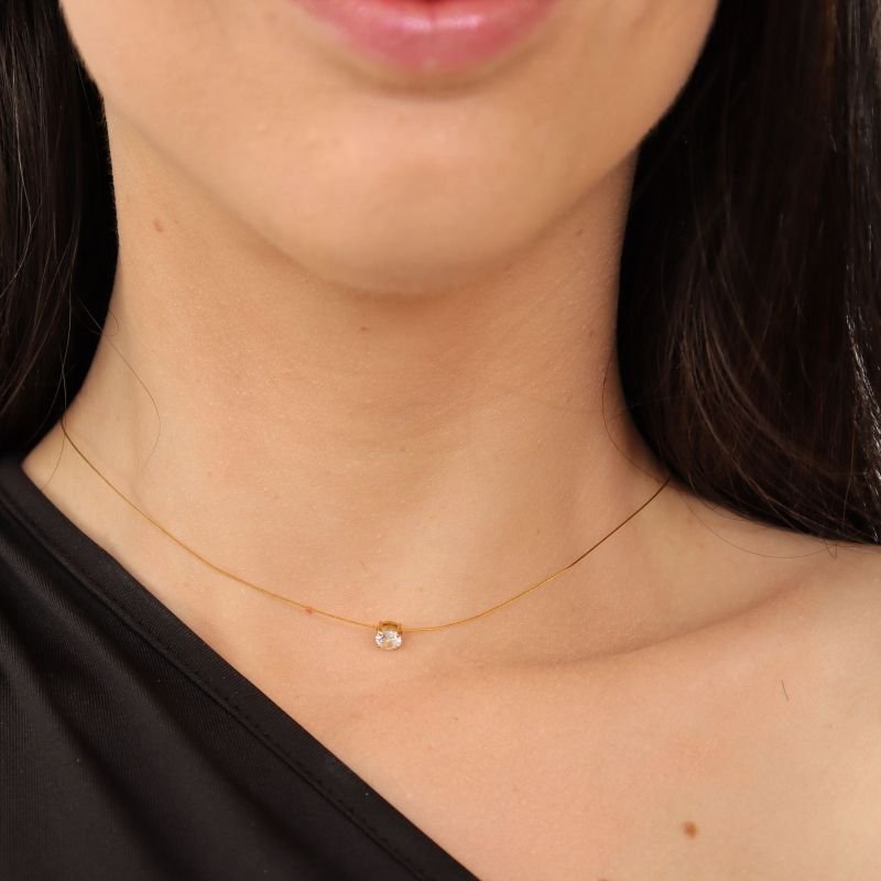 Choker Fina Levemente Maleável em Aço Inox