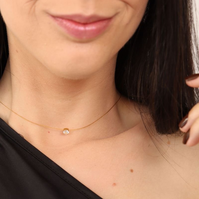 Choker Fina Levemente Maleável em Aço Inox