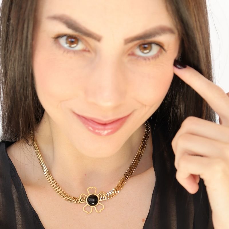 Choker Flor em Aço Inox (Linha Premium)