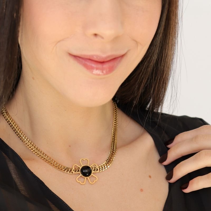 Choker Flor em Aço Inox (Linha Premium)