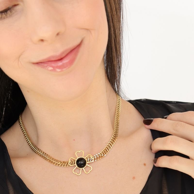 Choker Flor em Aço Inox (Linha Premium)