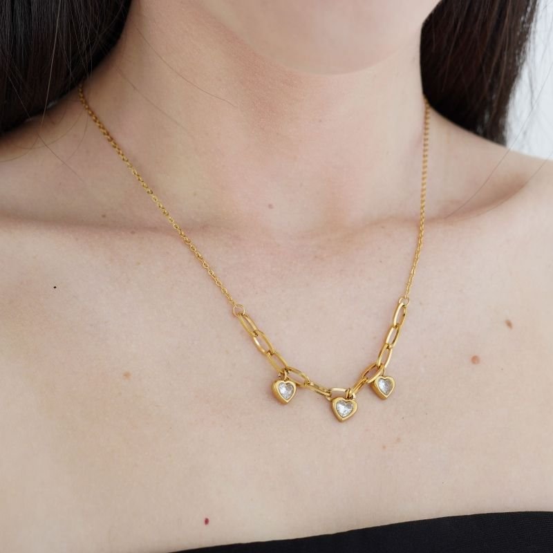 Choker Heart Sparkle em Aço Inox (Linha Premium)