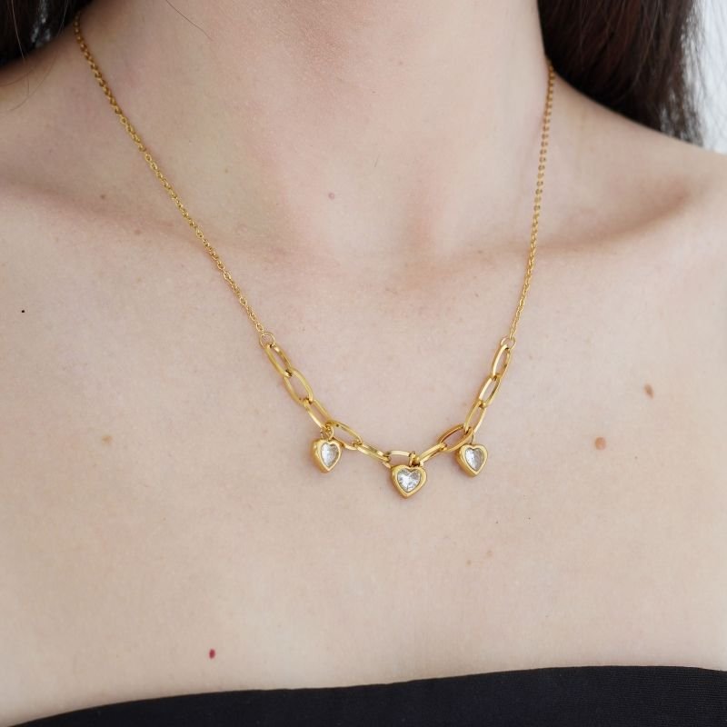Choker Heart Sparkle em Aço Inox (Linha Premium)