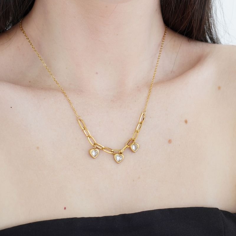 Choker Heart Sparkle em Aço Inox (Linha Premium)