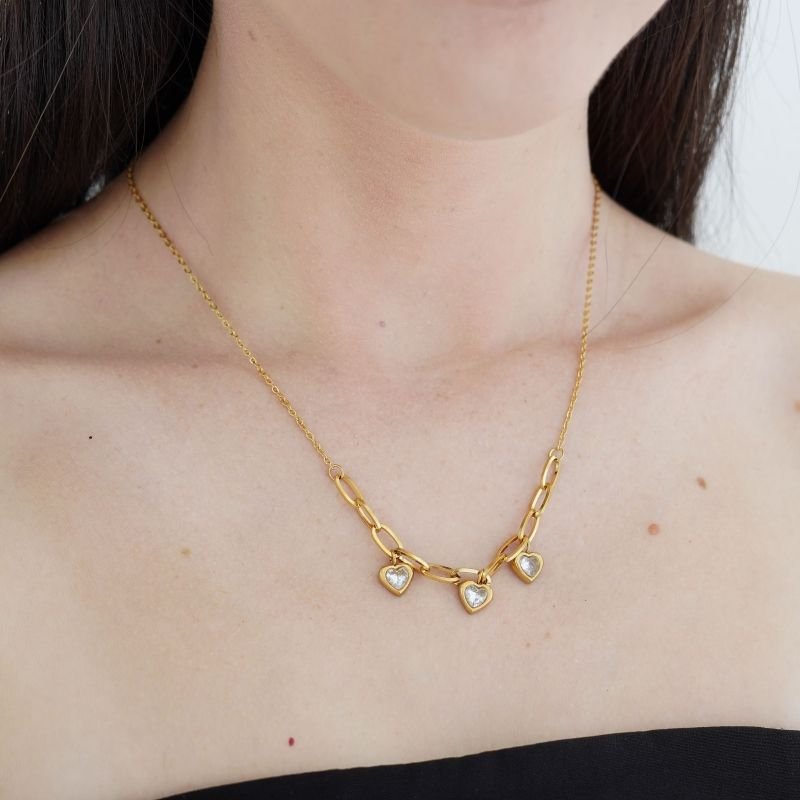 Choker Heart Sparkle em Aço Inox (Linha Premium)