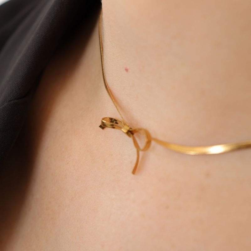 Choker Laço Moderna em Aço Inox