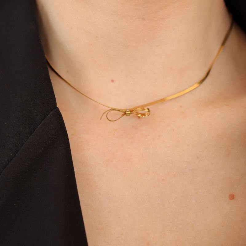 Choker Laço Moderna em Aço Inox