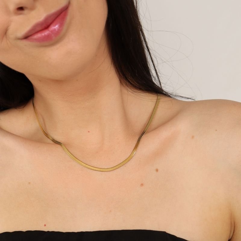 Choker Laminada 4mm em Aço Inox
