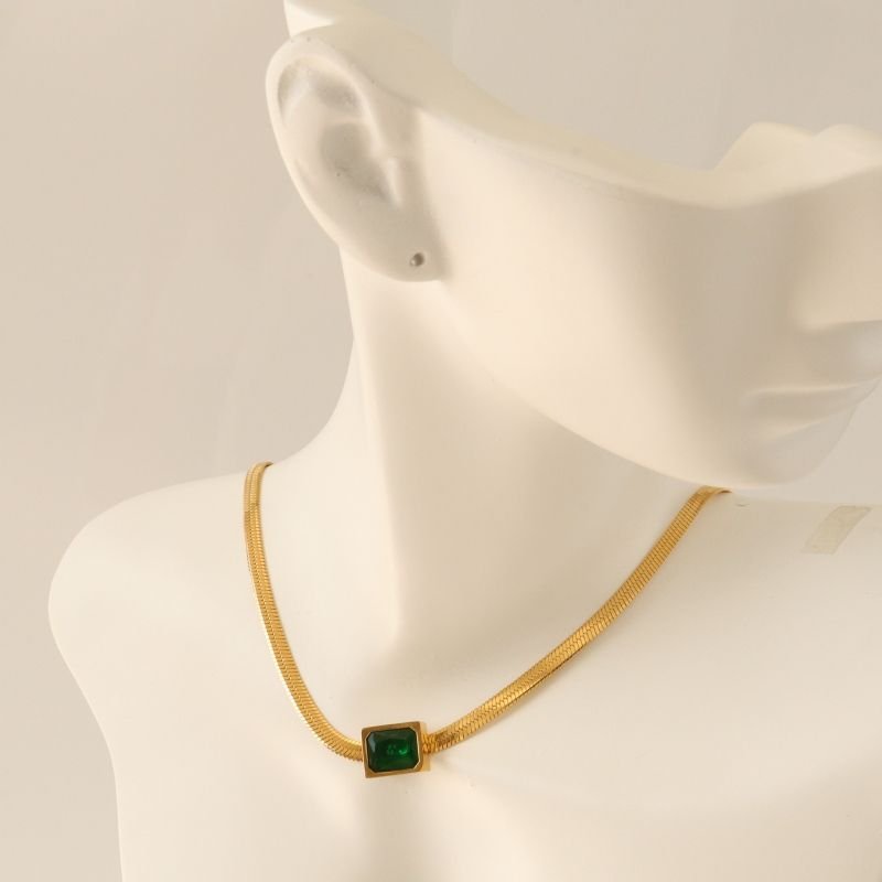 Choker Laminada com Pedra em Aço Inox (Linha Premium)