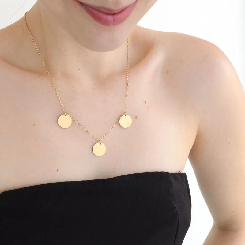 Choker Medalhas Delicada em Aço Inox