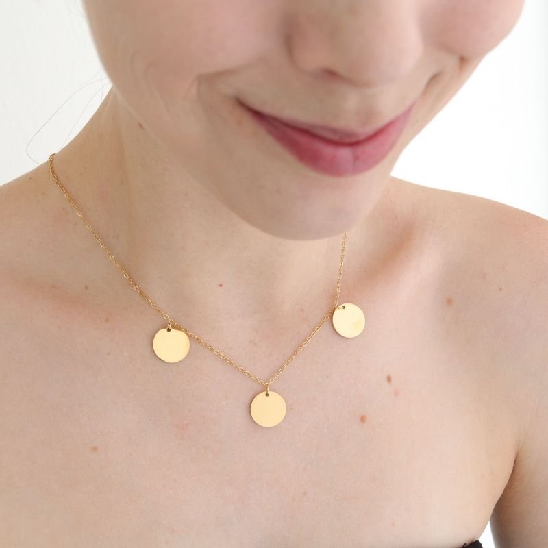 Choker Medalhas Delicada em Aço Inox