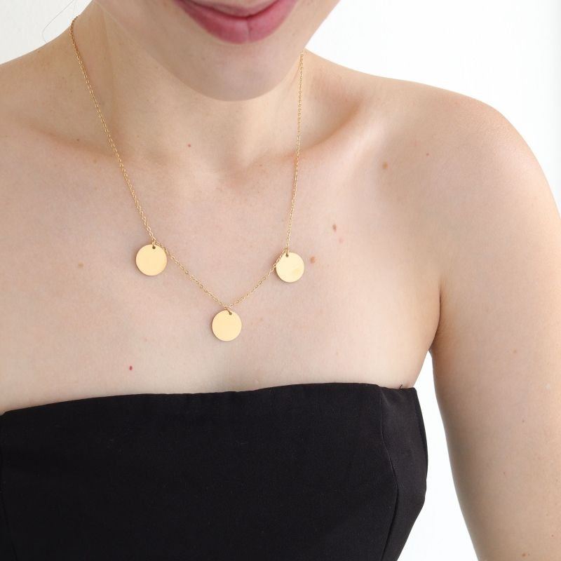 Choker Medalhas Delicada em Aço Inox