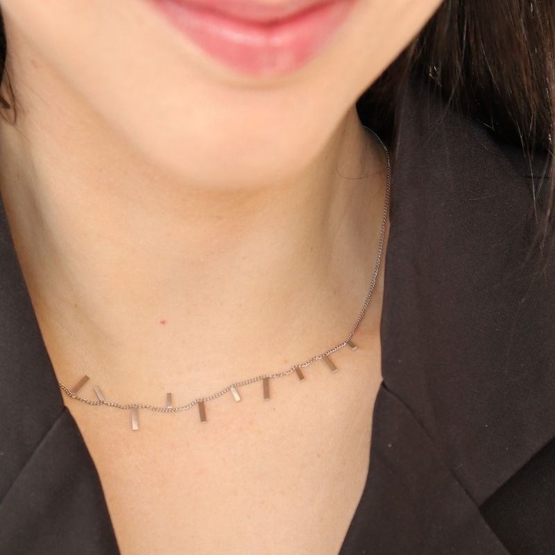 Choker Minimalista Delicada em Aço Inox