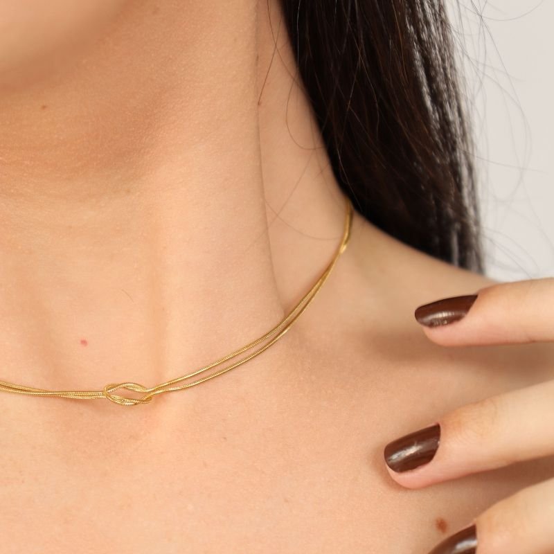 Choker Nó Delicada em Aço Inox