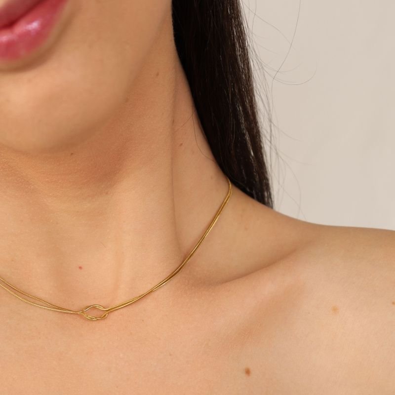 Choker Nó Delicada em Aço Inox