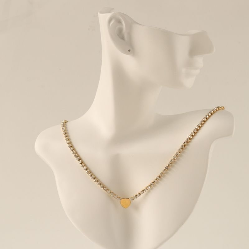 Choker Riviera com Coração em Aço Inox (Linha Premium)