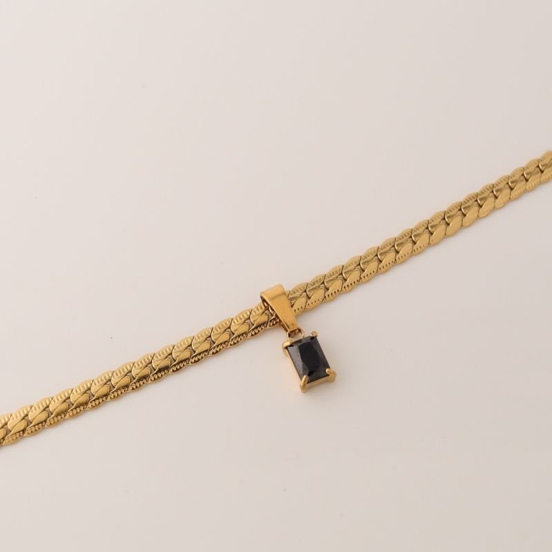 Choker Serpente com Pedrinha Aço Inox (Linha Premium)