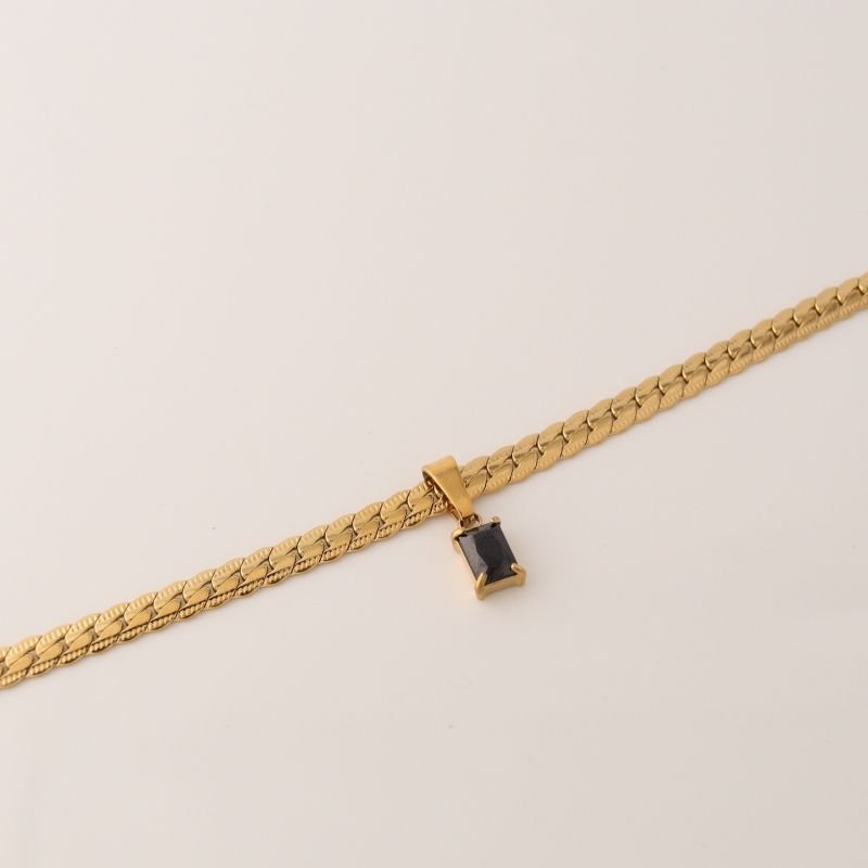 Choker Serpente com Pedrinha Aço Inox (Linha Premium)