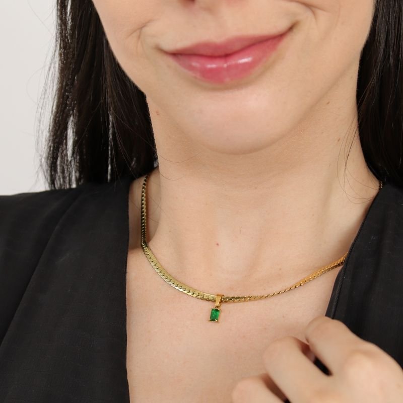 Choker Serpente com Pedrinha em Aço Inox (Linha Premium)