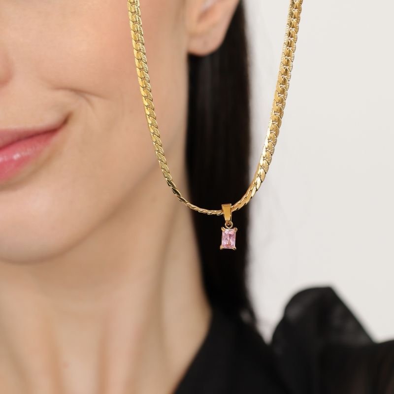 Choker Serpente com Pedrinha em Aço Inox (Linha Premium)