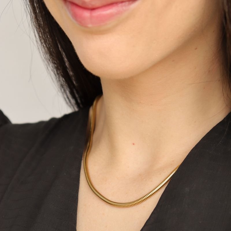 Choker Serpente em Aço Inox