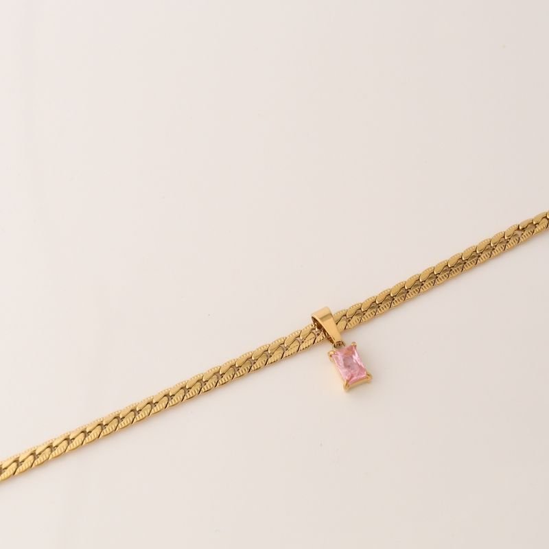 Choker Serpenteante com Pedrinha Aço Inox (Linha Premium)