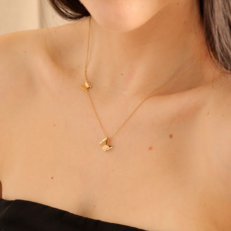 Colar Borboleta Delicado em Aço Inox