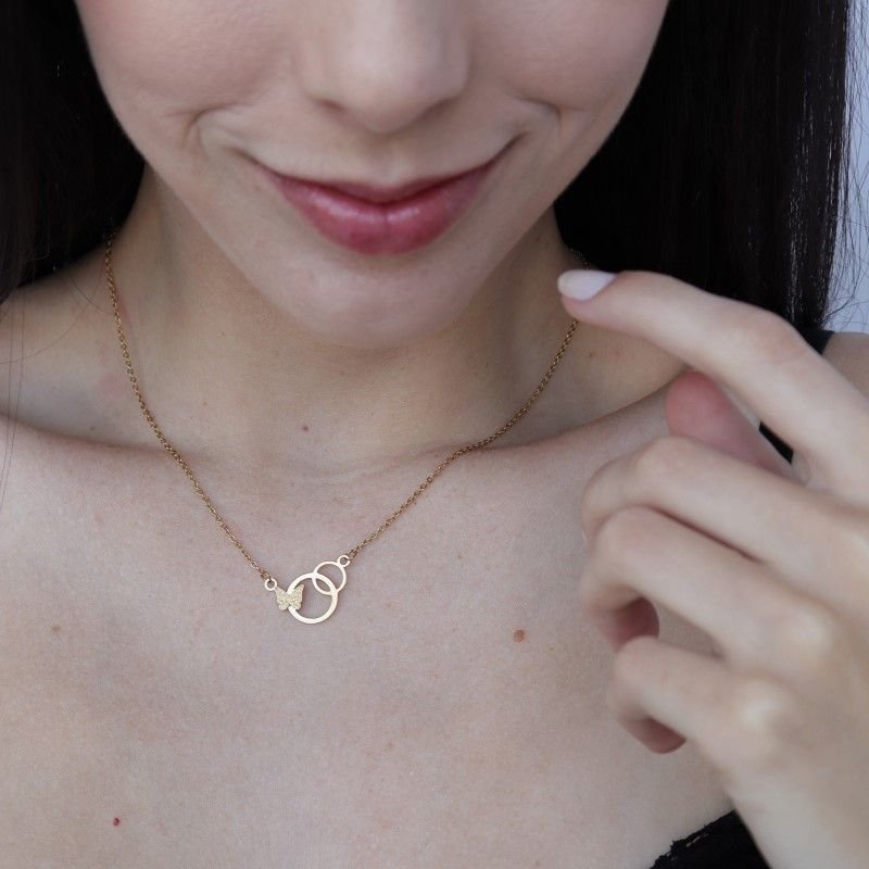 Colar Borboleta em Aço Inox