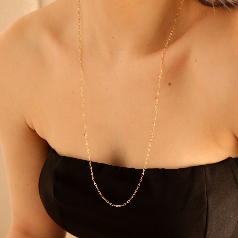 Colar Cartier Comprido Delicado em Aço Inox