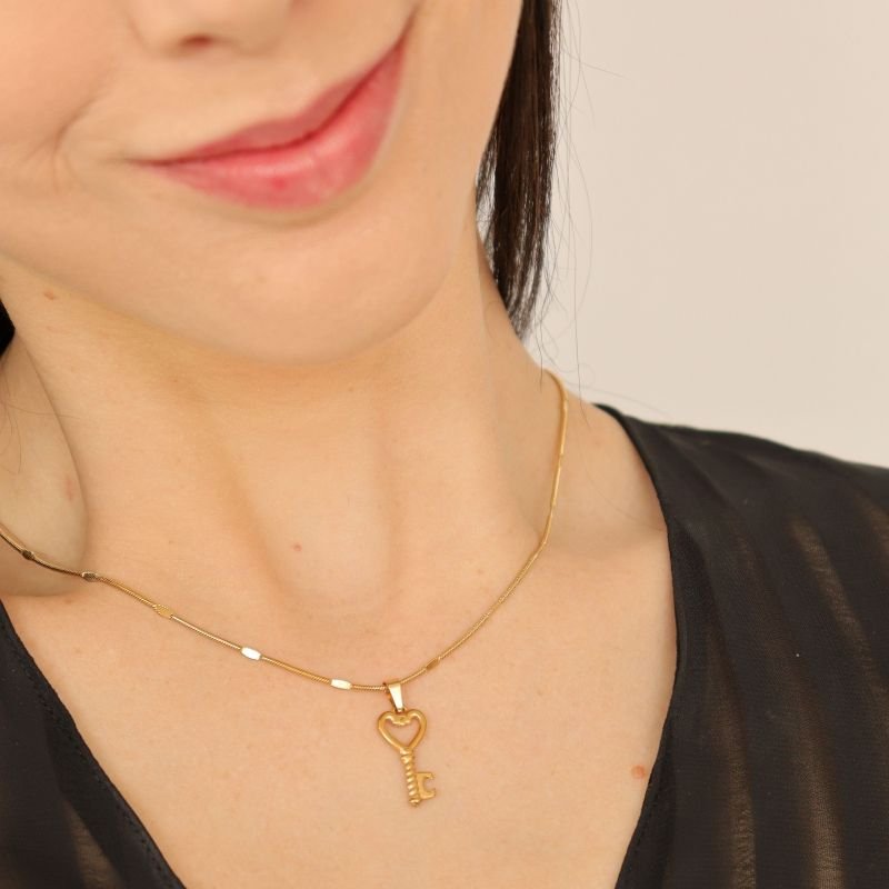 Colar Chave em Aço Inox (Linha Premium)