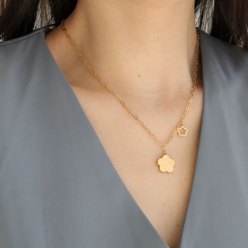 Colar com Detalhes Coelho Delicado em Aço Inox (Linha Premium)