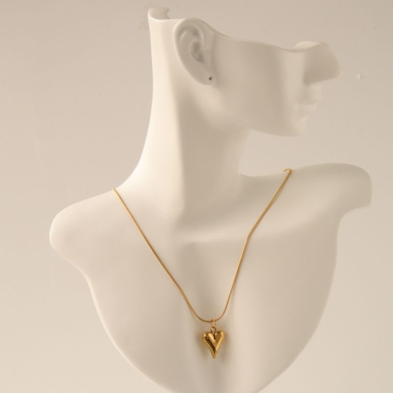 Colar com Pingente Coração em Aço Inox