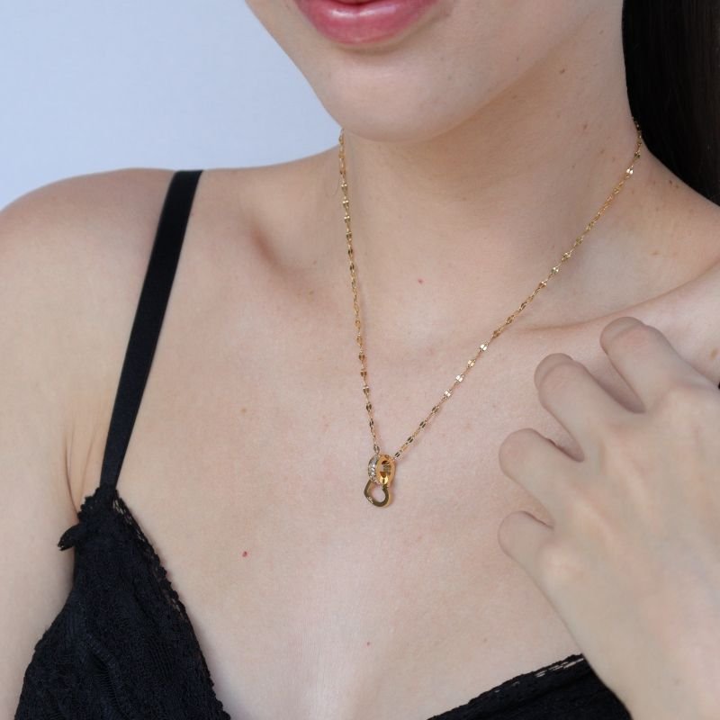 Colar Coração com Detalhe em Aço Inox (Linha Premium)