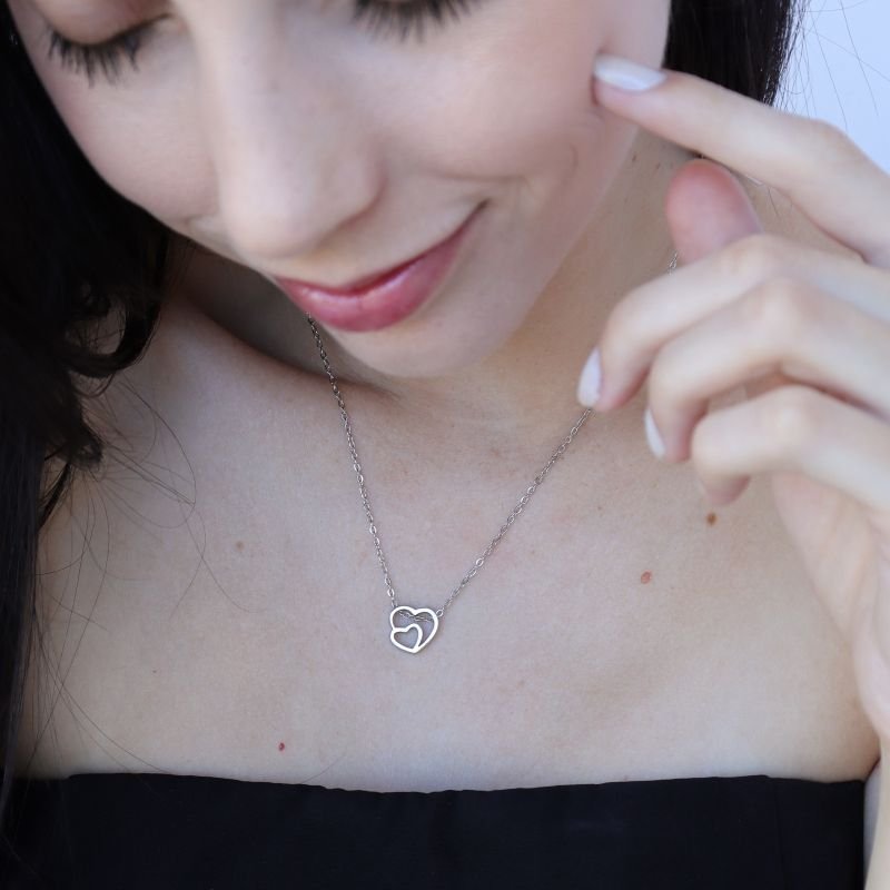 Colar Coração Delicado em Aço Inox